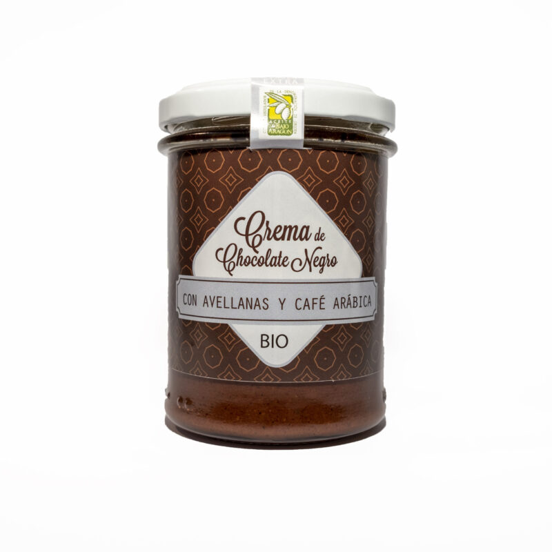 CREMA BIO&FT de Chocolate NEGRO con 45% de AVELLANAS y CAFÉ Arábica, 200 g.