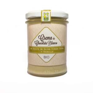 CREMA BIO&FT de Chocolate BLANCO con 45% de A.O.V.E y VAINILLA, 200 g.