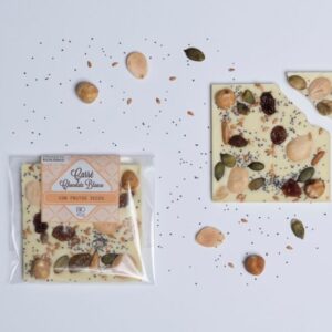 Chocolatina ecológica gourmet Chocolate blanco con frutos secos