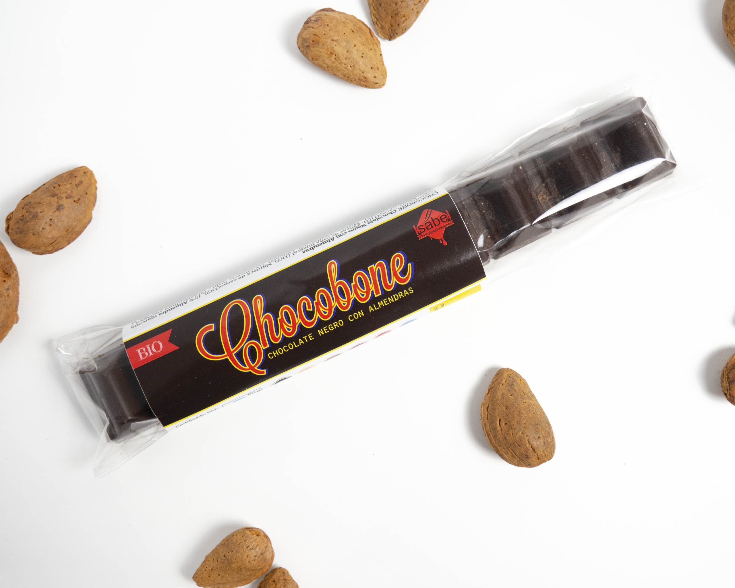CHOCOBONE BIO&FT Chocolate NEGRO y Almendra caramelizada