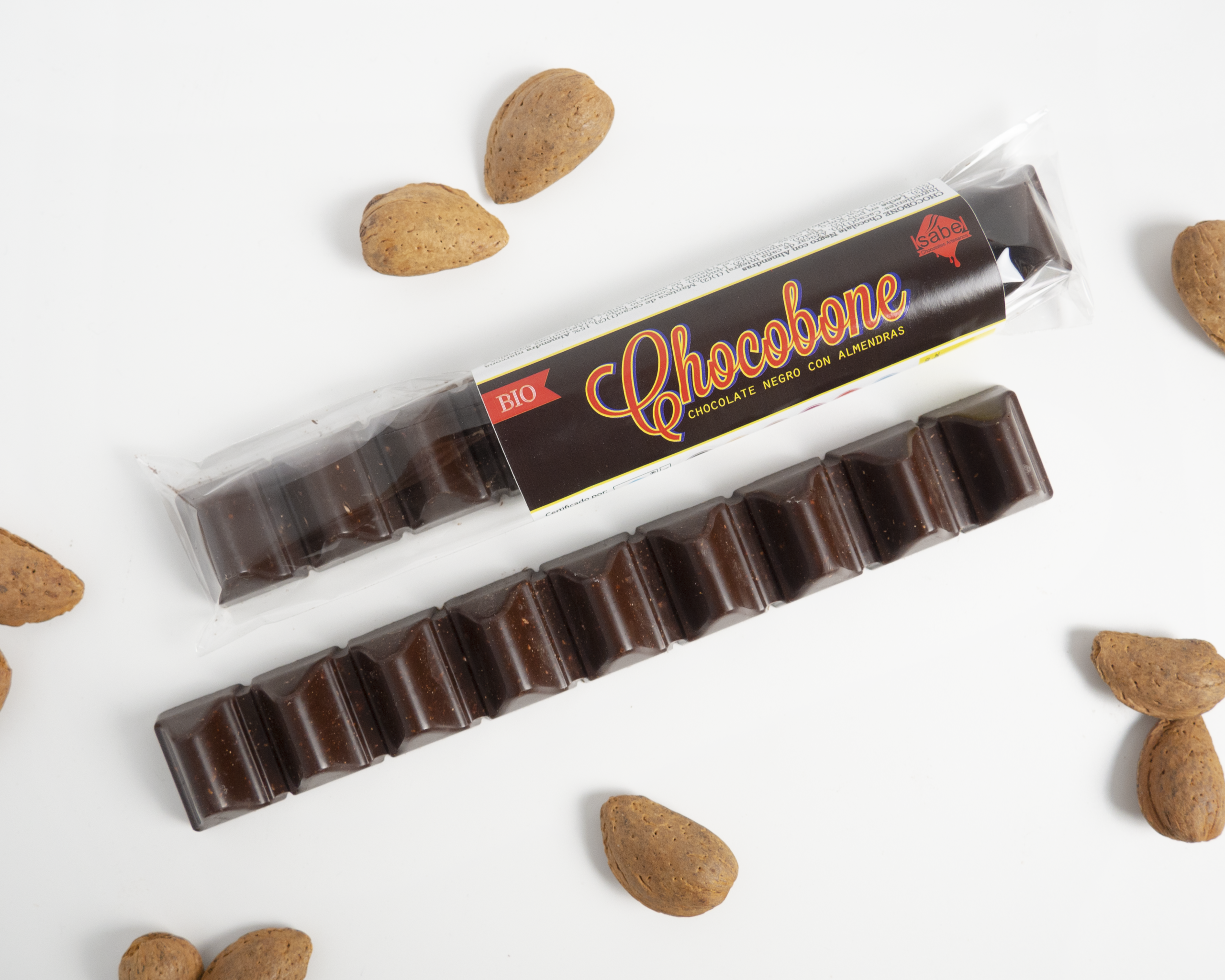 CHOCOBONE BIO&FT Chocolate NEGRO y Almendra caramelizada - Imagen 3