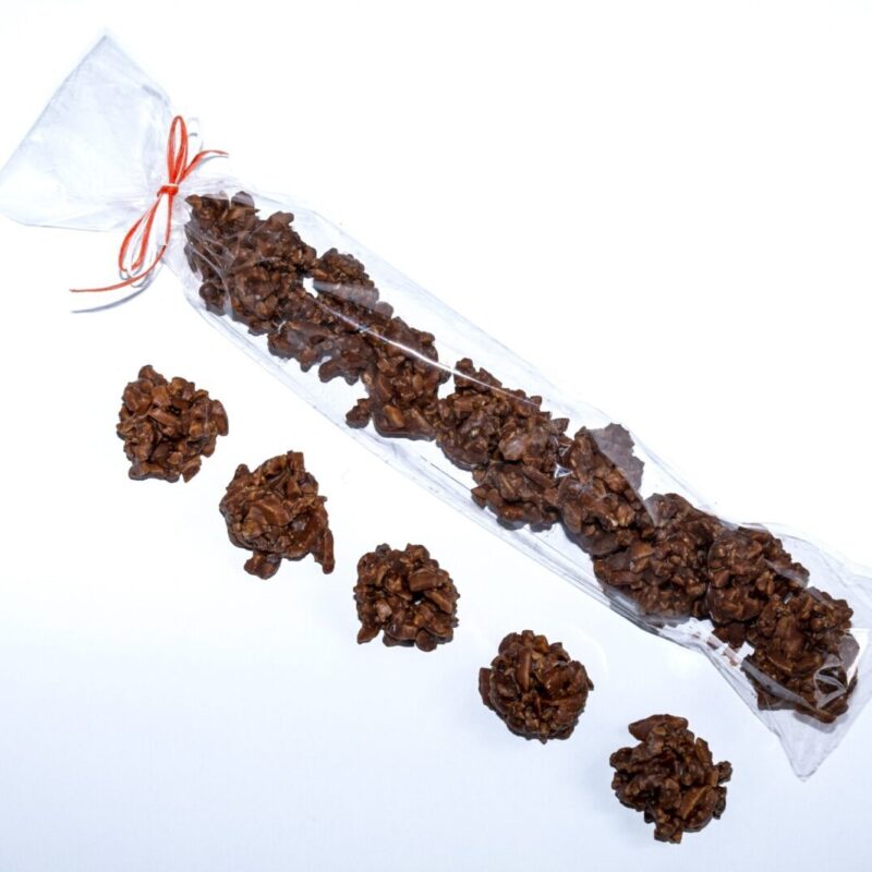 Rocas crujientes de Chocolate con leche BIO con Almendras y Avellanas caramelizadas