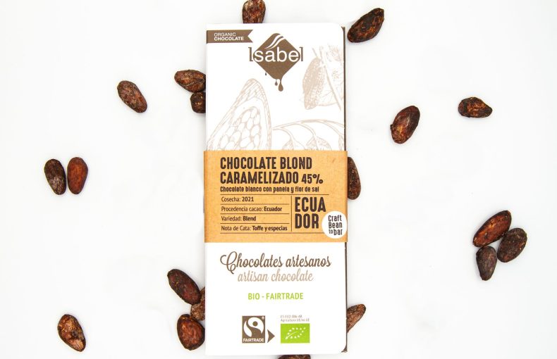 Tableta Chocolate BIO blond caramelizado Fairtrade Bean To BAr