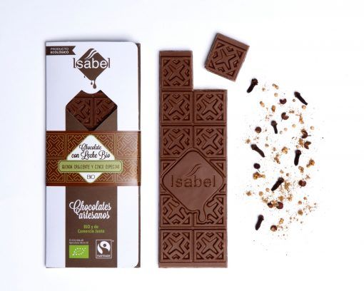 Tableta de Chocolate con Leche con Quinoa y Especias - ECO y BIO 5